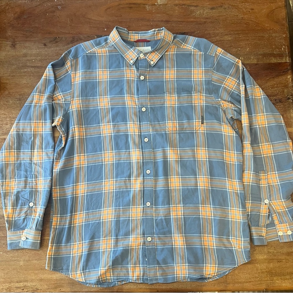 Columbia men’s plaid long sleeve button down shirt‎ size XL